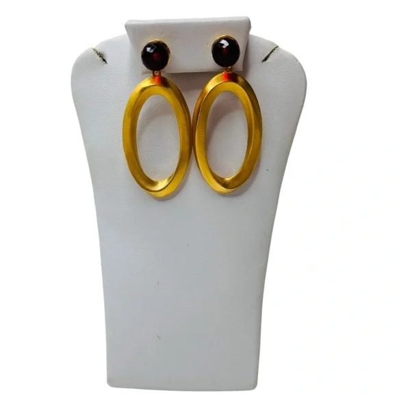 DEAN DAVIDSON Gold Plated Ruby Red Collection Drop Earrings